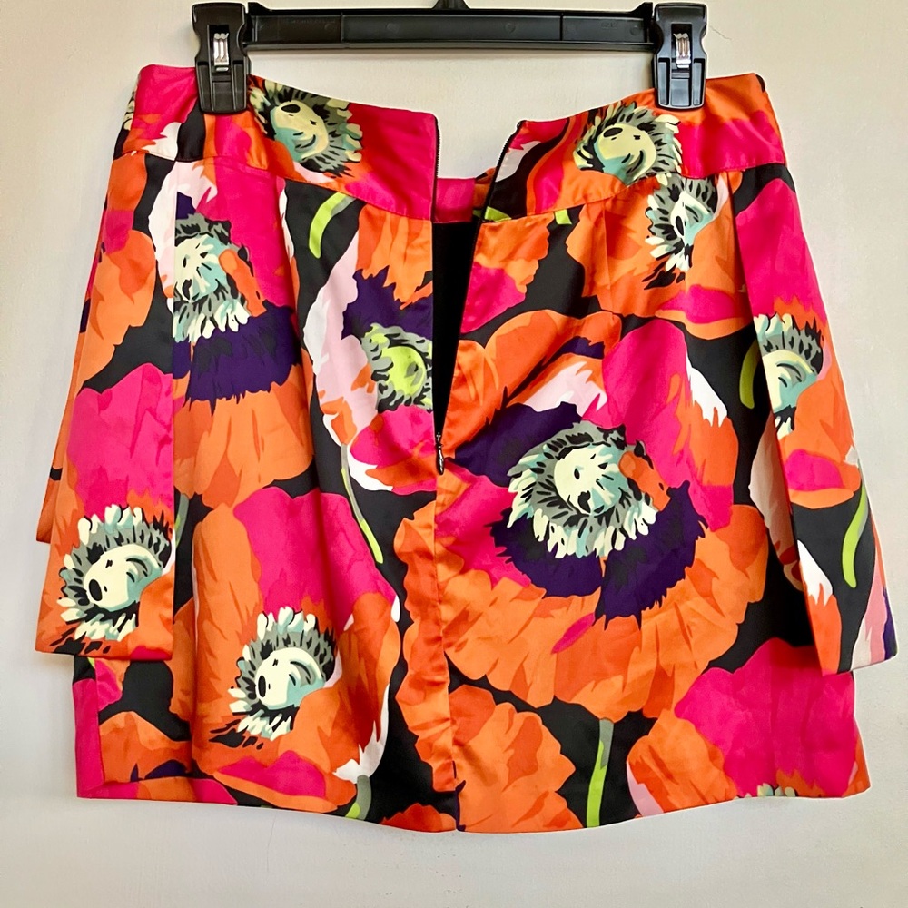 Cutest Stacked & Gathered Multicolor Silk Mini Skirt by Ted Baker - Picture 7 of 11